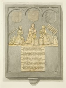 Monumental Brass Thorne w kościele St Werburgh (ołówek i akwarela na papierze) autorstwa Edward Cashin