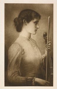 Portret.Reprodukcja obrazu przedrafaelickiego artysty Edwarda Burne-Jonesa.