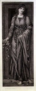 Flora, ryty przez Eugene Gaujean (1850-1900) wyd. autor: Thomas Agnew & Sons autorstwa Edward Coley (after) Burne Jones