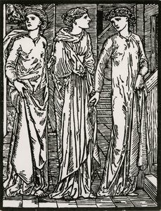 Pierwsza wizyta sióstr autorstwa Edward Coley (after) Burne Jones
