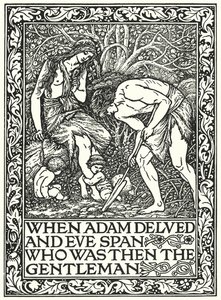 Kiedy Adam się zagłębił, a Ewa rozprysła, kto był wtedy dżentelmenem (rycina) autorstwa Edward Coley (after) Burne Jones