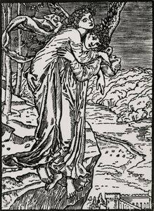 Zefir i Psyche autorstwa Edward Coley (after) Burne Jones