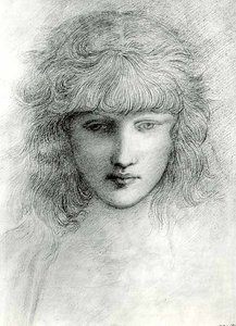 Głowa dziewczyny autorstwa Edward Coley Burne Jones