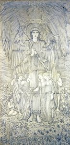 Miłość, która porusza słońce (ołówek na papierze) autorstwa Edward Coley Burne Jones
