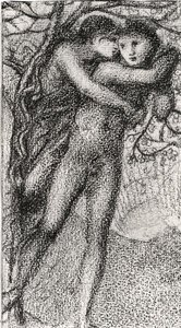 Phyllis i Demophoon, ok. 1868 (kreda różowa) (zdjęcie czarno-białe) (zob. 100724) autorstwa Edward Coley Burne Jones