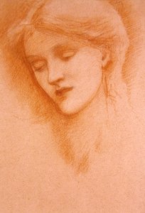 Portret młodej kobiety (czerwona kreda na papierze) autorstwa Edward Coley Burne Jones