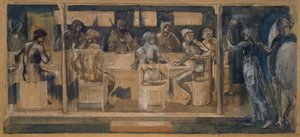 Quest for the Holy Graal - Study for the Summons autorstwa Edward Coley Burne Jones