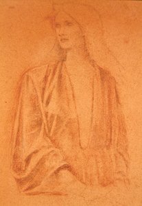 Studium dziewczyny (ołówek na papierze) autorstwa Edward Coley Burne Jones