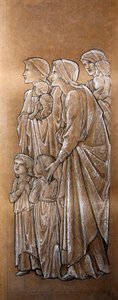 Pozwól małym dzieciom przyjść do mnie (czarno-biała kreda na papierze) autorstwa Edward Coley Burne Jones