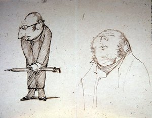 Dwóch Patronów (ołówek na papierze) autorstwa Edward Coley Burne Jones