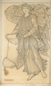 Anioł ze zwojem - figura dziesiąta, 1880 (kreda na papierze) autorstwa Edward Burne Jones