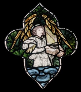 Birmingham, St Martin w Bull Ring, Morris & Co., Edward Burne-Jones, Anioł z organami, 1876 autorstwa Edward Burne Jones