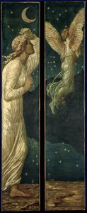 Kupidyn i Psyche - Pałacowe Zielone Murale - Kupidyn odlatujący z Psyche, 1881 autorstwa Edward Burne Jones