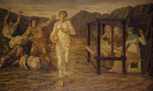 Kupidyn i Psyche - Pałacowe Zielone Murale - Psyche ustawione przez Wenus Zadanie, 1881 autorstwa Edward Burne Jones