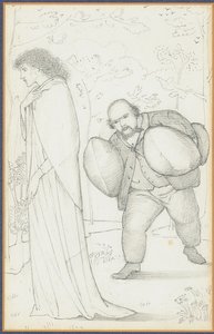 Dante Gabriel Rossetti przynoszący poduszki Jane Morris autorstwa Edward Burne Jones