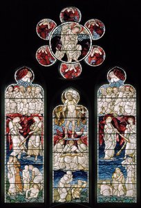 Easthampstead, St Michael & St Mary Magdalen, Morris & Co., Edward Burne-Jones, Sąd Ostateczny, St Michael, 1876 autorstwa Edward Burne Jones