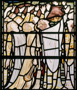 Eliasz i kapłani Baala, detal, 1863 (witraże) autorstwa Edward Burne Jones