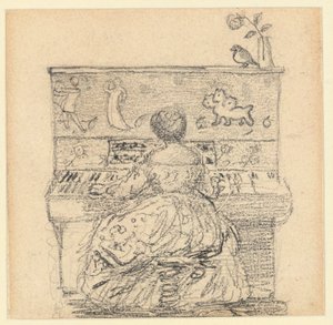 Georgiana Burne-Jones przy fortepianie autorstwa Edward Burne Jones