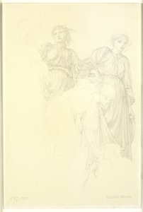 Grupa kobiet, Studium wstępne do obrazu, Złote schody autorstwa Edward Coley Burne Jones