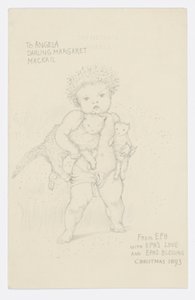 List do wnuczki artysty Angeli Thirkell (ołówek na papierze) autorstwa Edward Burne Jones