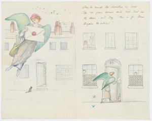 List do wnuczki artysty Angeli Thirkell (ołówek na papierze) autorstwa Edward Burne Jones