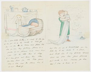 List do wnuczki artysty Angeli Thirkell (ołówek na papierze) autorstwa Edward Burne Jones