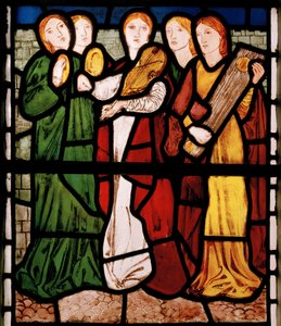 Panny Muzykantki, z Pieśni Salomona, 1862 (witraż) autorstwa Edward Burne Jones