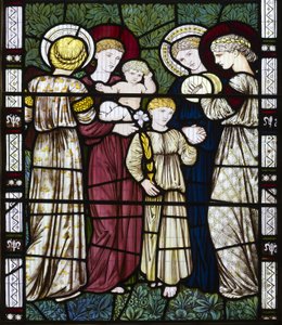 Matki i dzieci, 1865 (witraż) autorstwa Edward Burne Jones