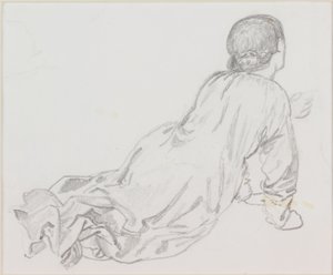 Leżąca postać autorstwa Edward Burne Jones