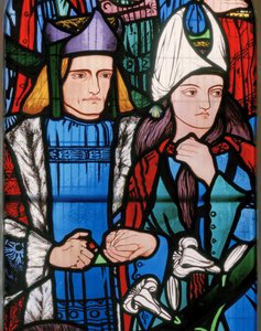 Salomon i królowa Saby, 1857 (witraże) autorstwa Edward Burne Jones