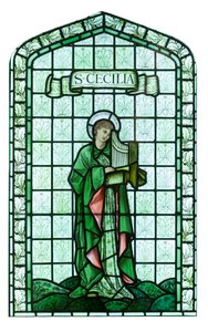 Św. Cecylia, ok. 1897 r., Edward Burne Jones (szkło witrażowe, malowane i ołowiowe) autorstwa Edward Coley Burne Jones