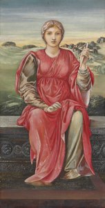 Studium do „Godzin” (media mieszane na zabrudzonym panelu) autorstwa Edward Burne Jones