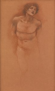 Studium postaci Miłości w „Samochodzie miłości” autorstwa Edward Burne Jones