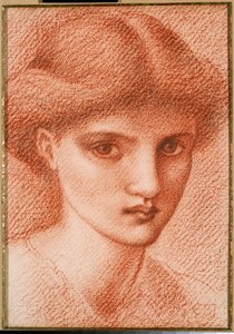 Badanie głowy dziewczyny autorstwa Edward Burne Jones