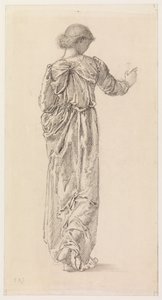 Studium drapowanej postaci kobiecej dla „Tkaczy wianków”, 1866 autorstwa Edward Burne Jones