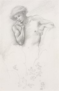 Studium wróżki ze wzgórza dla „Artur w Avalonie”, 1885 autorstwa Edward Burne Jones