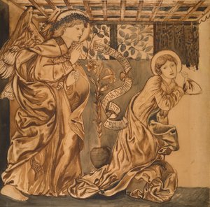 Zwiastowanie (akwarela na papierze) autorstwa Edward Burne Jones
