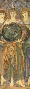 Dni stworzenia: dzień trzeci, 1870-76 (wc, gwasz, muszelkowe złoto i platynowa farba na panelu pokrytym płótnem) autorstwa Edward Burne Jones