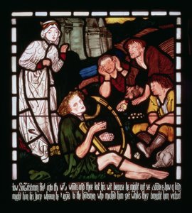 Szaleństwo Sir Tristana, z „Historii Tristana i Izoldy”, William Morris und Co. (witraż) autorstwa Edward Burne Jones