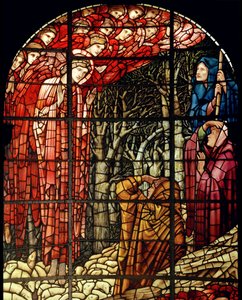 Okienko Narodzenia, detal, Pasterze, 1888 (witraż) autorstwa Edward Burne Jones