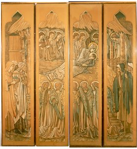 Narodzenia, karykatury do witrażu w St. Deiniol, Hawarden, 1897 autorstwa Edward Burne Jones