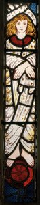 Nowe Jeruzalem, Anioł, detal, 1862-3 (witraż) autorstwa Edward Burne Jones