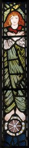 Nowe Jeruzalem, Anioł, detal, 1862-3 (witraż) autorstwa Edward Burne Jones