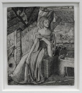 Niezidentyfikowany obiekt, prawdopodobnie córka Kupidyna przy jego kuźni, ok. 1857 (pióro, ołówek na papierze) autorstwa Edward Coley Burne-Jones