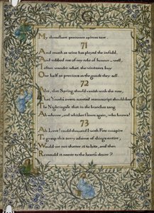 (Całe tom) Rubajat Omara Chajjama, wersety 71-73. C autorstwa Edward Coley and Morris William Burne Jones