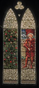 Wilden, All Saints, Morris & Co., Edward Burne-Jones, John Henry Dearle (1859-1932), Foliage & Joshua, 1902-1914, Louisa, Alfred, The Baldwins, Premier, Metodysta, Worcestershire, Arts & Crafts autorstwa Edward Coley and Dearle Burne-Jones