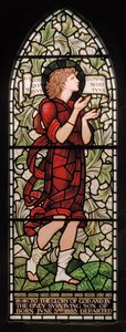 Wilden, All Saints, Morris & Co., Edward Burne-Jones, John Henry Dearle (1859-1932), Samuel, 1902-1914, Louisa, Alfred, The Baldwins, premier, metodysta, Worcestershire, Arts & Crafts, Rudyard autorstwa Edward Coley and Dearle Burne-Jones