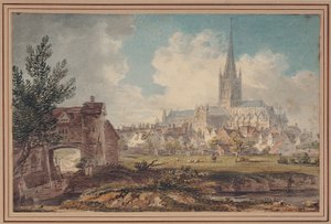 Katedra w Norwich od południowego wschodu (ołówek, tusz i akwarela na papierze) autorstwa Edward Dayes