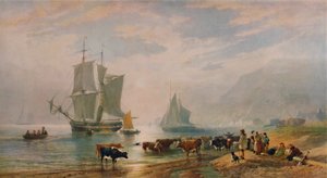 Letni wieczór: bydło lądowe, 1858, 1935 autorstwa Edward Duncan