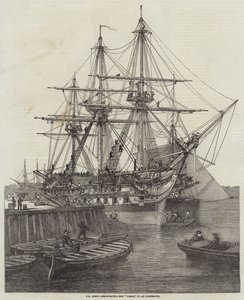 HM Screw Line-of-Battle Ship Caesar, 90 lat, w Portsmouth